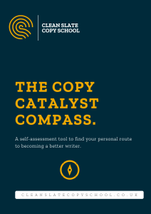 Clean Slate Copy School. Cover page for the Copy Catalyst Compass free assessment tool.